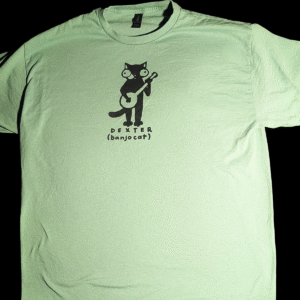Dexter The Banjo Cat T-Shirt<br>(Men's Pale Green XL)